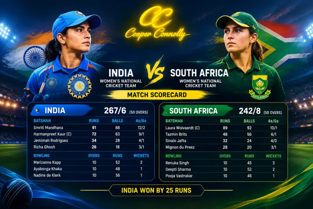 India Women’s National Cricket Team vs South Africa Women’s National Cricket Team Match Scorecard