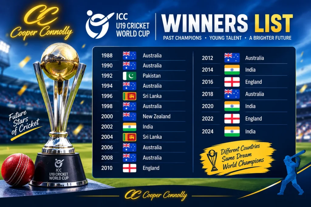 under-19 world cup winners list