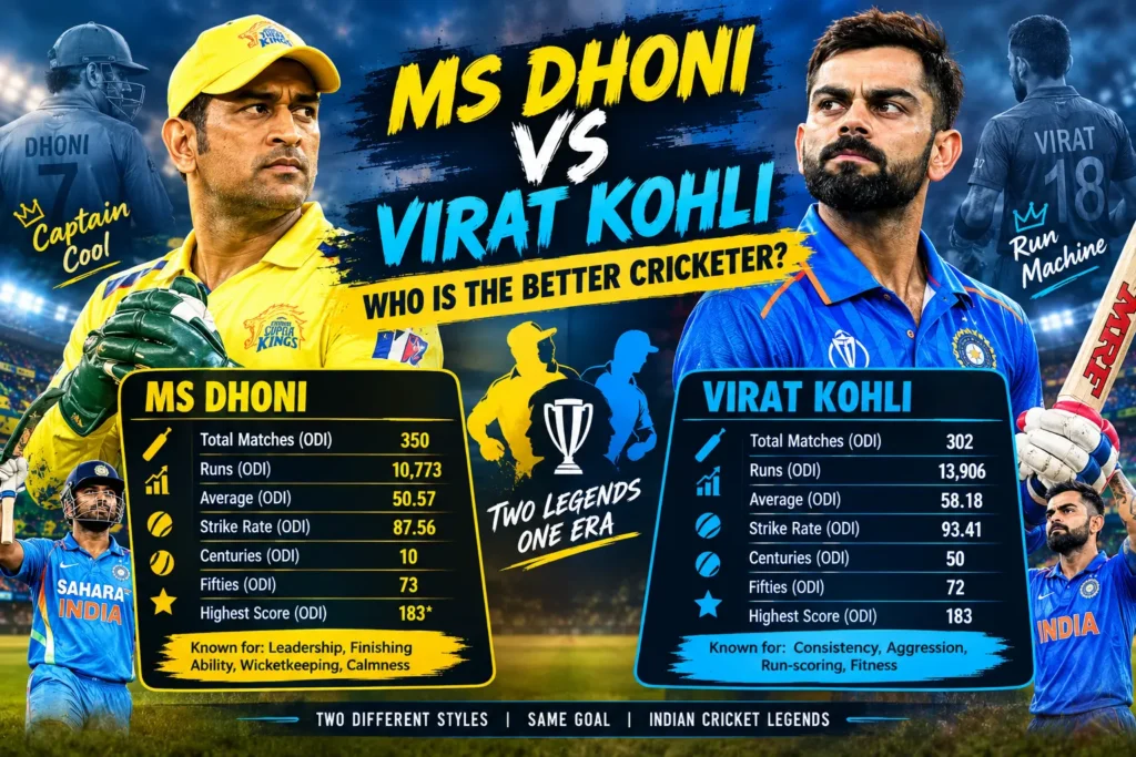 MS Dhoni vs Virat Kohli: Who Is the Better Cricketer?