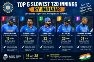Lowest Strike Rates: Top 5 Slowest T20 Innings by Indians